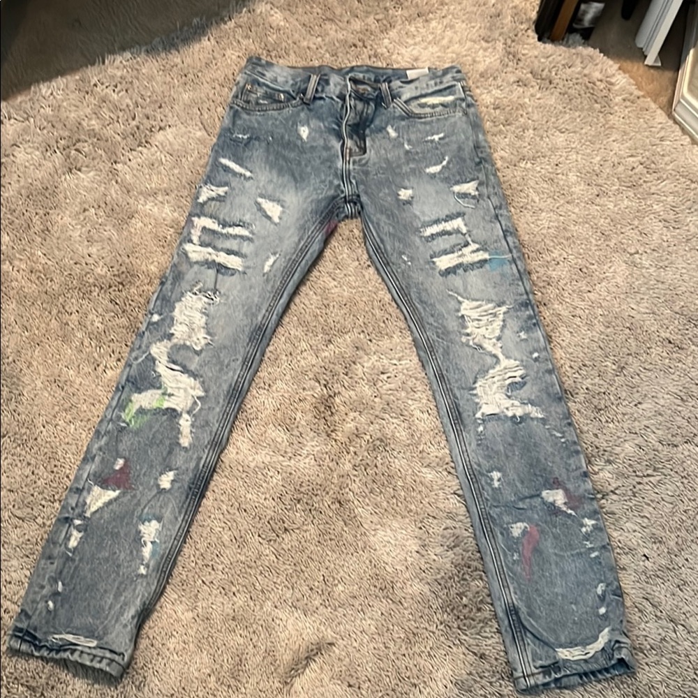 MNML Blue Skinny Distressed Jeans